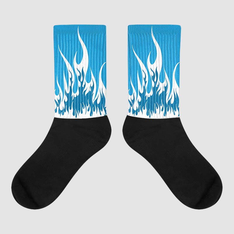 Military Blue 4s DopeSkill Sublimated Socks FIRE Graphic