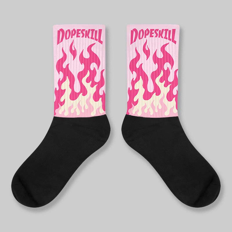 Iced Carmine 4s DopeSkill Sublimated Socks FIRE Graphic