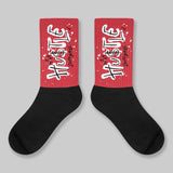 Fire Red “Black Tongue” 5s DopeSkill Sublimated Sock Hustle Graphic