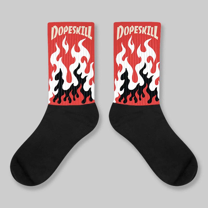 Nigel Sylvester x 4s “Brick After Brick” DopeSkill Sublimated Socks FIRE Graphic