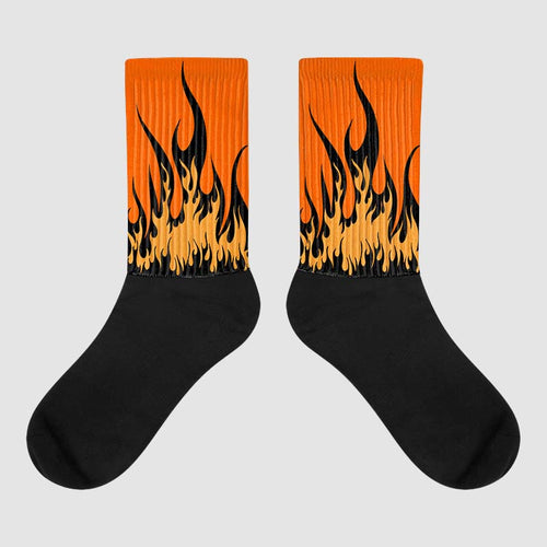 Brilliant Orange 12s DopeSkill Sublimated Socks FIRE Graphic