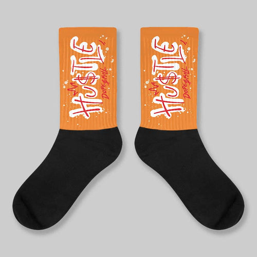 'Orange Citrus' 3s DopeSkill Sublimated Socks Hustle Graphic