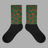 Dunk Low Team Dark Green Orange Sublimated Socks Slime Graphic
