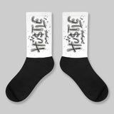 White Metallic 5s DopeSkill Sublimated Socks Hustle Graphic