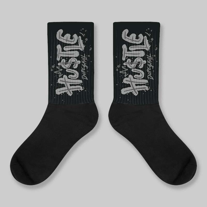 Black Cat 4s DopeSkill Sublimated Sock Hustle Graphic