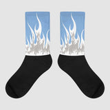 University Blue 5s Dopeskill Sublimated Socks FIRE Graphic