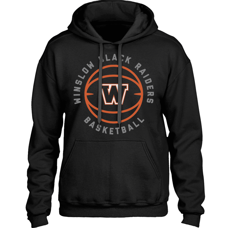Winslow Black Raiders Basketball Graphic with W - Cozy & Warm Premium Hooded Sweatshirt (Unisex Hoodie)