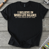 Work vs Fishing T-Shirt