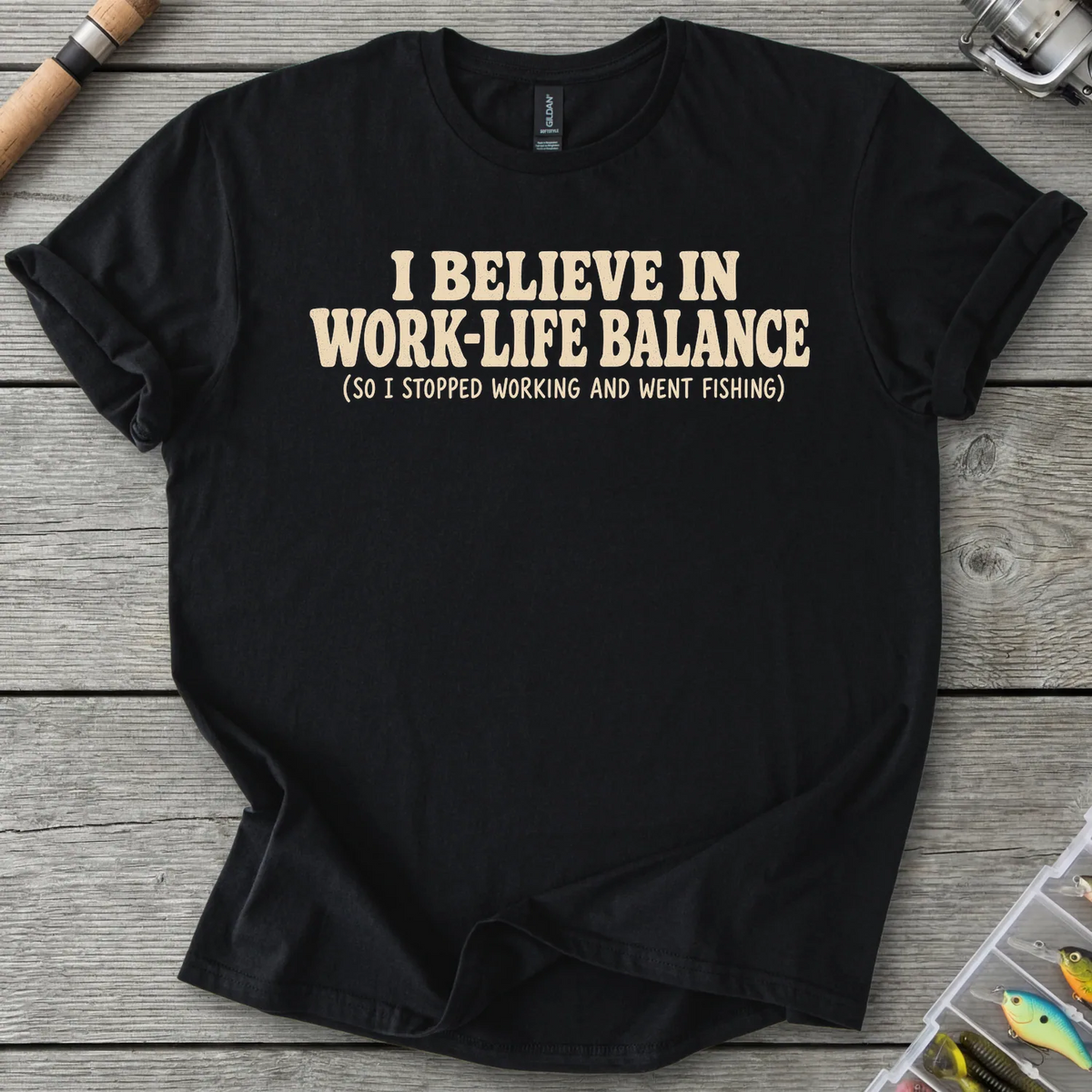 Work vs Fishing T-Shirt