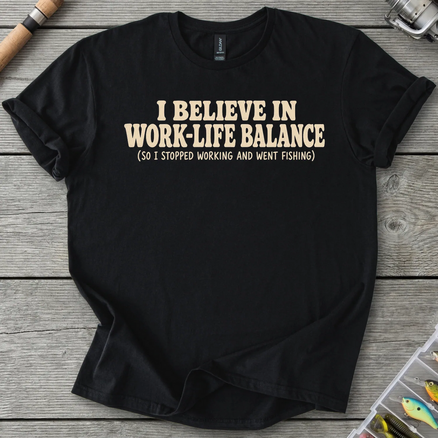 Work vs Fishing T-Shirt