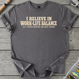 Work vs Fishing T-Shirt