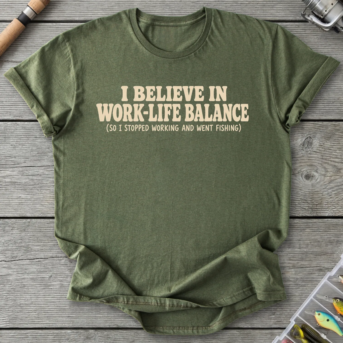 Work vs Fishing T-Shirt
