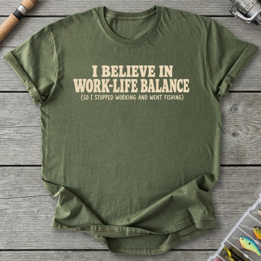 Work vs Fishing T-Shirt
